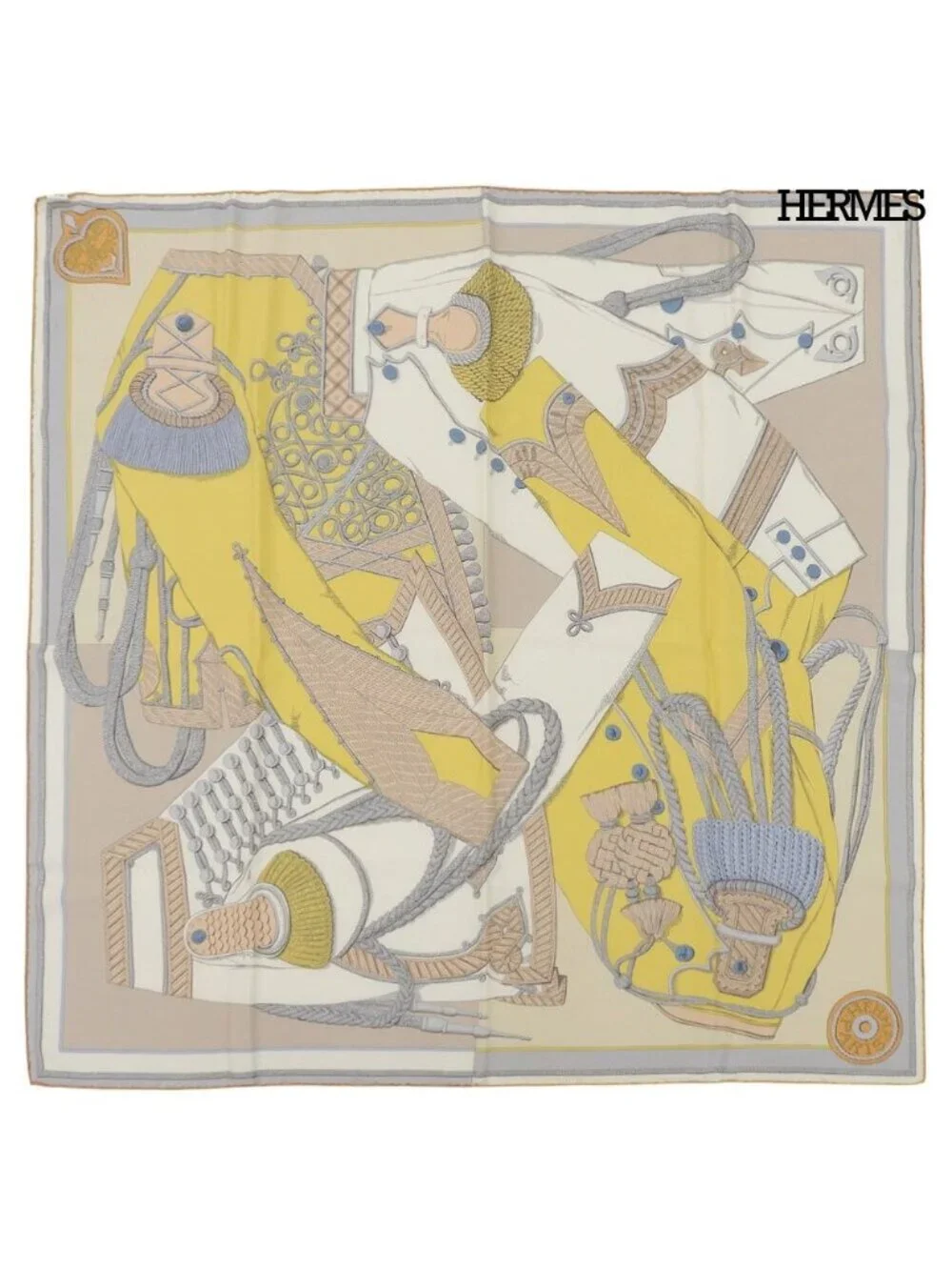Hermes Carre Wash Zouave Et Dragons Scarf Silk
